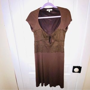 Gianfranco Ferre Capped-Sleeve dress, EUC, lace embellishments